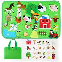 Foldable Farm Animals Felt Storyboard Set, Kindergarten Storytelling Early Education Interactive Game Kit, Car Airplane Travel Toys, Birthday Gift - Early Education Toys - View 9