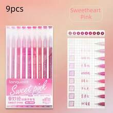 9pcs/Set Morandi Color Gel Pen Set, Gradient Transparent Barrel 0.5mm Ballpoint Pens, For Painting Highlights, Back To School