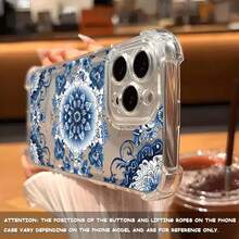 Funda de Teléfono Transparente con Patrón de Porcelana Azul y Blanca Creativa, Nueva, Antigolpes de Cuatro Esquinas para iPhone17,16,15,14,13,12/iPhone16,15,14Plus/iPhone17,16,15,14,13,12Pro/iPhone17,16,15,14,13,12ProMax/iPhone17/para 11/11Pro Accesorios de Teléfono, Adecuada para Regalos de Todas las Estaciones - Colores mixtos - Ver 6