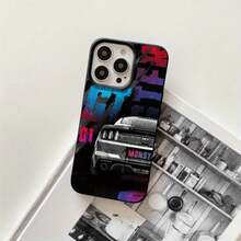 Fundas y carcasas protectoras para phone con diseño de pintura trasera de coche negro y orificios grandes. Compatibles con phone 16 Pro Max, 16, 15 Pro, 14, 14 Plus/14 Pro Max, 13, 13 Pro, 12 Pro, 11/11 Pro. Regalos para cumpleaños y festividades - Negro - Ver 1