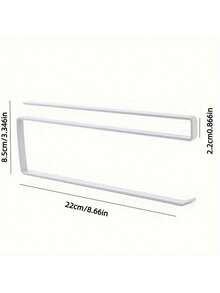 1 pieza Soporte para rollo de papel de cocina de gabinete blanco, suministros casuales diarios, estante de almacenamiento de película transparente, estante de decoración ahorradora de espacio para el hogar, soporte para rollo de papel de cocina de herramienta pequeña para cocina y baño, soporte de pared para pañuelos, suministros para el hogar - Blanco - Ver 2