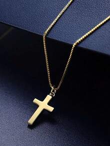 Customized Stainless Steel Name Cross Pendant, Equipped With A Customized Stainless Steel Cross Pendant Necklace With A Customized Name, - Multicolor - View 8
