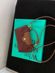 女士时尚休闲百搭撞色饺子包，简约尼龙方包，时尚托特包，复古手提包，配有可拆卸肩带，适合少女、大学生、年轻职业女性和OL，是办公室、校园、工作、商务和通勤的理想之选。 - 咖啡 - 查看 4