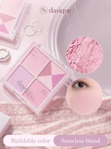 Dasique 4-Color Matte Blush Palette, Highly Pigmented Non-Fading Long Lasting Glowing Lightweight Natural Blush Face Makeup Blush Vegan Formula,Fancy Fashion Women Brand Make Up,Christmas Gifts Holiday Essential Gifts For Women