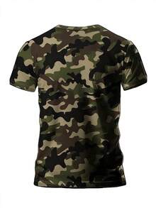 Men's Summer Outdoor Camping Camo Short Sleeve T-Shirt - Multicolor - View 2