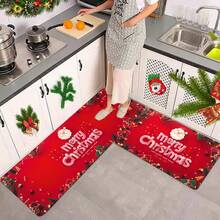 1/2/3 Pcs Thickened 0.47 Inch/1.2 Cm Christmas Kitchen Mat Set - Christmas Decor, Non-Slip Memory Foam Bottom, Suitable For Kitchen, Home Office, Laundry Room, Bathroom Decoration - Multicolor - View 8