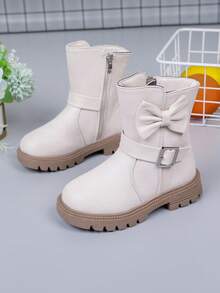 1双女童秋冬保暖内衬柔软PU皮舒适百搭轻便软底室内/室外休闲靴 - 白色 - 查看 14