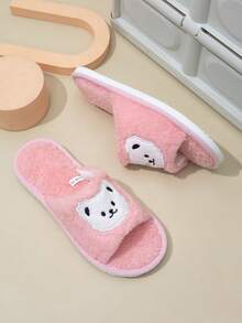 Dép lê nữ mới, thêu hình gấu hoạt hình dễ thương, kiểu dáng thời trang, nhẹ, thoải mái, thoáng khí, thích hợp mang trong nhà và ngoài trời. - Hồng - Xem 3