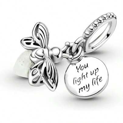 Charm Evangeline para Pulsera o Collar - Dije de con "You Light Up My Life"- Regalos Originales para Mujer - Joyería y Accesorios