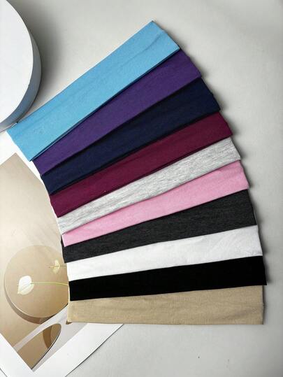 4 件装女士运动头带，弹性柔软面料防滑发带，适合日常锻炼瑜伽跑步运动，柔软弹力运动头带，男女通用 - 防滑、吸汗弹性面料头带，适合瑜伽、跑步和健身 - 舒适贴合瑜伽头带，有黑色、白色、灰色、米色等多种颜色可选