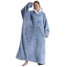 Oversized Blanket Hoodie, Hooded Blanket For Women, Solid Color Ultra Soft Warm Wearable Blanket Sweatshirt Women Men Adult, Gift For Ladies - Multicolor - View 5