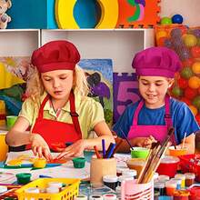 2Pcs/Set Toddler Art Smock With Hat - Kids Long Sleeve Waterproof Painting Apron For Mess-Free Painting, DIY Crafts & Play - Multicolor - View 2