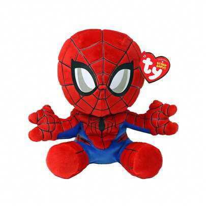 Ty - Colección Marvel, Spiderman, Todos tus superhéroes favoritos en versión flexible, peluche suave para coleccionar, idea de regalo para jóvenes y mayores - 15 cm