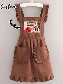 Grembiuli antipolvere personalizzati - Grembiuli senza maniche personalizzati in stile nordico per uomo e donna per la casa e la cucina, grembiuli personalizzati per cucina e cottura, grembiuli senza maniche antipolvere unisex, regali per feste, matrimoni, fidanzamenti, famiglia, feste, anniversari, Natale