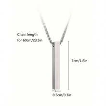 1 Pieza Collar Con Colgante En Forma De Pilar Largo - Diseño De Superficie Liso Simple Y Elegante - De Moda Para Regalo De Navidad, Año Nuevo, Día De San Valentín U Otras Fiestas, Unisex - 彩色 - 查看 6