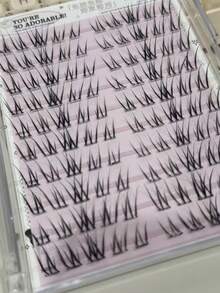 100pcs White Magnolia Glue-Free Segmented Cluster False Eyelashes, Natural & Realistic Asymmetrical Horizontal Enlargement Single Cluster Transparent C-Curl Eyelashes