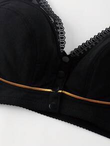 3-Piece Plus Size Soft And Comfortable Wireless Bra, Seamless And Breathable Front Buckle Design, Women's Comfortable Lingerie Set, Easy And Fashionable Lingerie - 彩色 - 查看 6