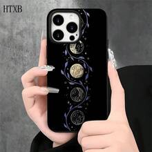 Fundas y carcasas protectoras para teléfono con diseño de flores y bolas negras, con orificios grandes. Compatibles con phone 16 Pro Max, 16, 15 Pro, 14, 14 Plus/14 Pro Max, 13, 13 Pro, 12 Pro, 11/11 Pro. Regalos para cumpleaños y festividades - Blanco - Ver 2