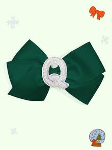 1pc 5-Inch 26pcs A-Z Pearl Letter Personalized Hair Clip For Girls, Ponytail Holder, Suitable For Holiday Party, School Graduation, First Day Of School, Classroom - Dark Green - View 32