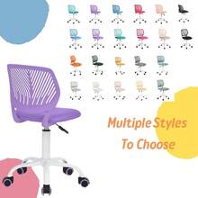 Homy Casa Schreibtischstuhl aus Leinenstoff, ergonomischer Drehstuhl ohne Armlehne, höhenverstellbar, Bürostuhl, Heimbüro, für Kinder, Teenager, Hellgrau