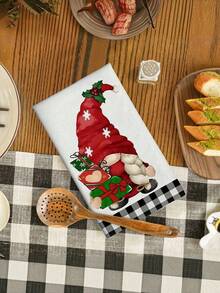 1/2pcs Christmas Gnome Kitchen Towels - Soft, Absorbent Microfiber Dish & Hand Towels For Holiday Decor, Machine Washable, Christmas Kitchen Towels, 15.7x23.6inch , Perfect For Holiday Home Decor