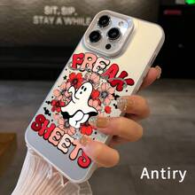 Custodia protettiva per iPhone 16 Pro Max, 16E, 15 Plus, 14, 13, 12, 11, XR, XS con design floreale fantasma divertente, resistente ai graffi, antiurto, perfetta per la borsa. Regalo perfetto per San Patrizio, custodia per cellulare.