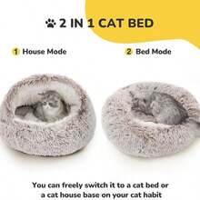 1pc,Cat Beds For Indoor Cats Washable, Cozy Cat Cave Bed, Non-Slip Cat Beds, Calming Dog Bed With Hooded Cover, Dog Bed With Cover For Small Medium Pets (Coffee)
