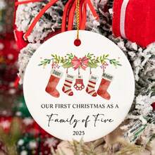 Personalised Family Name Christmas Ornament, Surname Christmas Bauble, Personalised First Christmas As A Family Of 4 Bauble, Baby First Christmas Tree Ornament, 1st Xmas Ornament., Multi-Functional, Personalized, Unique, Ideal Gifts For Him, Tea Room, Home, Garden, Office, For Anniversaries, For Valentine's Day, For Mother's Day, For Father's Day, For Graduation, For Housewarming,Fall Decor,Elegant Living,Artful Living