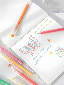 9pcs/Set Morandi Color Gel Pen Set, Gradient Transparent Barrel 0.5mm Ballpoint Pens, For Painting Highlights, Back To School