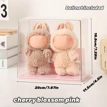 Single Collector Display Case For Labubu Plush Dolls - Transparent,Dustproof And Waterproof, Holds A Single , Perfect For Displaying Cute Characters, Ideal Gift For Fans, Toy Display Case |Plush Toy Storage Box, Back To School - Multicolor - View 11