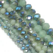 1 pieza de cuentas de cristal facetado de vidrio verde semielectroplateado de 4 mm/6 mm/8 mm, moda clásica de colores brillantes para hacer joyas, decoración navideña, manualidades, pendientes, pulseras, tobillos, collares, decoración de árbol de Navidad, decoración festiva, decoración de boda, decoración de ventanas, accesorios de ropa y bolsos