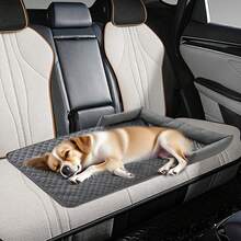 1 pièce Coussin de siège de voiture en polyester pour animal de compagnie, lit de voyage imperméable pour petit animal de compagnie pour voiture, s'adapte au siège passager avant, convient aux petits animaux de compagnie pour les voyages et la protection en extérieur - Multicolore - Voir 5