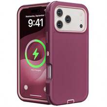Suitable 17/16/15/14/13 Series Three-Layer Thickened Heavy-Duty Protective Case, Heavy-Duty Anti-Fall Full-Body Strong Shockproof Three-Layer Sturdy Protective Mobile Phone Case, 3-In-1 Sturdy And Durable Protective Case, Halloween, Christmas, Easter And Thanksgiving, Perfect Male/Girlfriend Holiday And Birthday Gift Selection - Hồng hồng - Xem 14