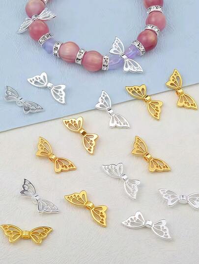 60pcs, 20mm Alloy Butterfly Wings Jewellery Making Spacers. Jewellery Frame Spacer Beads. Jewellery DIY, Jewellery DIY Accessories. Suitable For Earrings, Necklaces, Bracelets, Mobile Phone Case, Talisman, Keychain Decorations. Car Tassel Pendant Decorations.