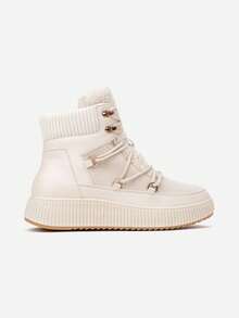Soft Cozy Winter Boots For Women - Casual - Beige - View 3