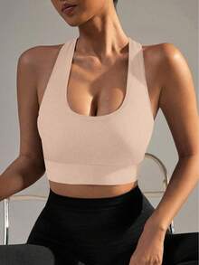 Yefecy Sutiene sport pentru femei, cu susținere ridicată, cu căptușeală fără cusături, pentru yoga, sală de sport, alergare și antrenament