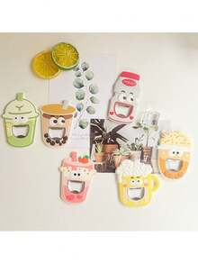 1 buc deschizător de sticle de bere din cauciuc moale, drăguț, - Gadget de bucătărie de vară, deschizător de sticle magnetic pentru frigider, ceașcă de ceai cu lapte