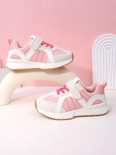 儿童拼色运动鞋，男童女童休闲跑鞋，中大童校园运动鞋，适合女孩的可爱款