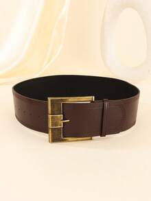 1 件女士复古梅拉德风格宽腰带，束腰连衣裙配饰，别致的美国学院风，适合日常穿着 - 彩色 - 查看 2