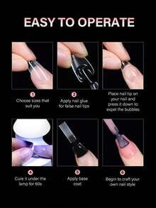 550Pcs Full Cover Press On Nail Tips Coffin French False Fake Soak Off Gel Nail Extension Tips Capsule DIY Nail Supplies For Women Girls