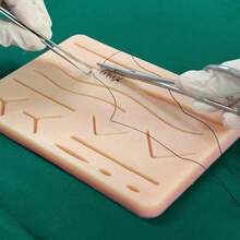 Kit de entrenamiento de sutura quirúrgica Skin Operate Pad, kit de práctica de sutura de anatomía de Gray, accesorios de trauma para estudiantes de medicina y médicos - Beige - Ver 2