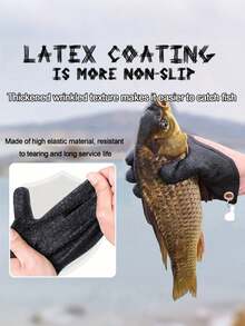 Professional Fishing Gloves,Fishing Gloves - Professional Anti-Slip Catch Fish Gloves,Puncture Proof Ice Fishing Glove For Handling,Catching,Cleaning,Hunting,Fisherman Fishing Accessories(Random Color)