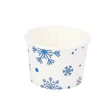 10 件/20 件/50 件雪花零食杯白色和蓝色圣诞纸冰淇淋碗蓝白色雪花零食甜点纸碗冬季甜点碗适用于热食或冷食派对用品 - 彩色 - 查看 9
