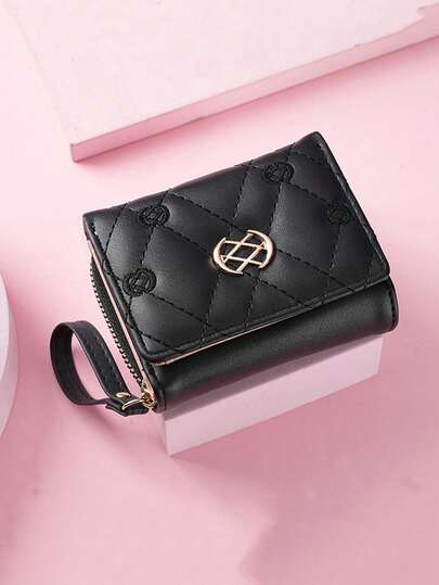 Women's Short Zipper Tri-Fold Embroidered Fashion New Multi-Card Holder Clutch Wallet Suitable For Daily Use Back To School Gift Graduation Gift Birthday Gift Women's Gift For Women Wallet Mini Wallet Purse Wallet Small Wallet Cute Wallet Wristlet Wallet