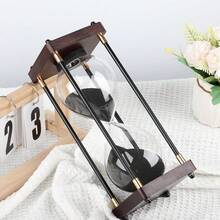 Reloj de Arena de 30 Minutos, Temporizador de Madera para Niños, Aula, Dormitorio, Oficina y Juegos (Negro) - 1 - Ver 4