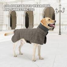 Warm Dog Coat,British Style Dog Jacket,Dog Winter Coat With High Collar,Windproof Dog Suit,Cozy Snow Jacket Vest For Small Medium Large Dogs