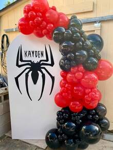 108 件红色和黑色气球花环套装，黑色和红色气球以及红色和黑色五彩纸屑气球拱门装饰，适用于婚礼、男孩/女孩生日、毕业典礼、烧烤、赌场派对、迎婴派对、周年纪念 - 彩色 - 查看 6