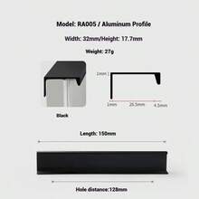 Manijas ocultas simples para gabinetes, tiradores de puertas de armarios de cocina, elegantes manijas largas de aleación de aluminio para muebles