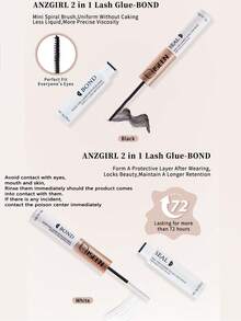 ISEEN 3pcs/2pcs/1pc Eyelash Glue And Sealant, 5ml Glue, 5ml Sealant, Strong Eyelash Adhesive, 2-In-1 Eyelash Glue And Sealant, Long-Lasting Eyelash Adhesive, All-Day Wear, 2-In-1 Eyelash Glue And Sealant, Suitable For DIY Eyelash Extension - Black - View 3