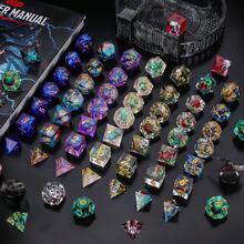 7颗/套随机多面骰子 - 神秘骰子套装，惊喜骰子袋，款式多样，随机D&D骰子和骰子袋，适用于角色扮演游戏、万智牌等桌面游戏，情人节、节日和生日的完美礼物，充满惊喜！ - 彩色 - 查看 12